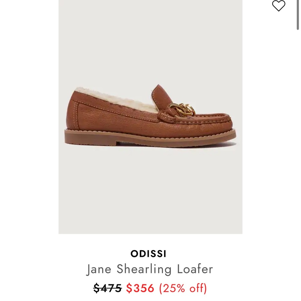 Odissi Jane Brown Shearling Loafers New Size Women’s 38 (8)